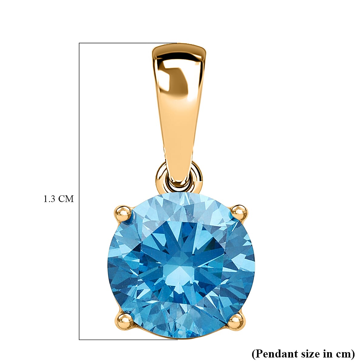 Close Out Deal - Luxuriant 9K Yellow Gold SGL Certified VS Vivid Blue Lab Grown Diamond Pendant 1.00 Ct.