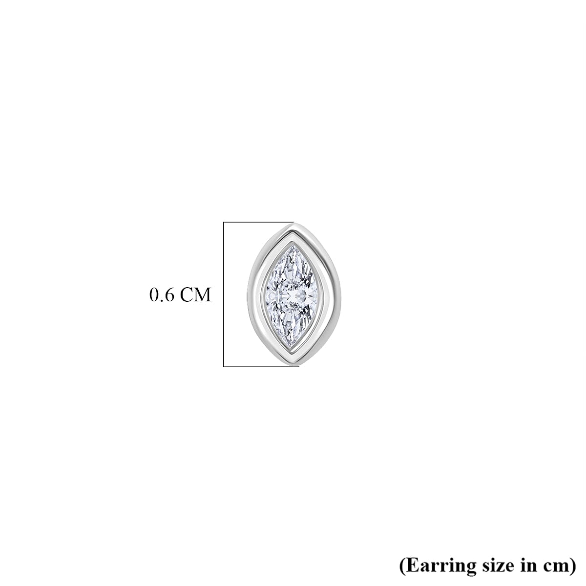 Luxuriant SI-GH Lab Grown Diamond Earring with Push Back in Rhodium Overlay Sterling Silver