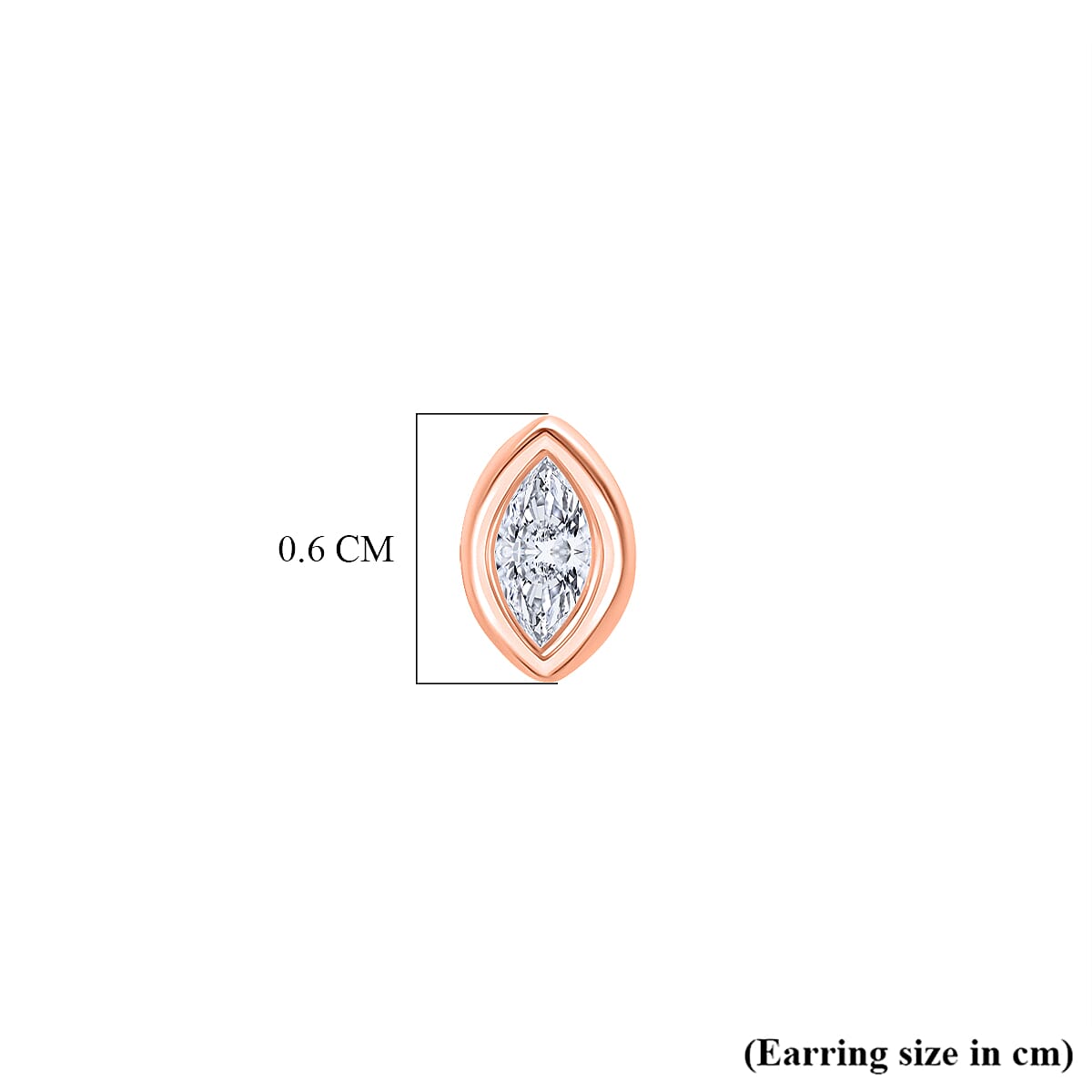 Luxuriant SI-GH Lab Grown Diamond Earring with Ball Screw Back in 18K Vermeil Rose Gold Plated Sterling Silver