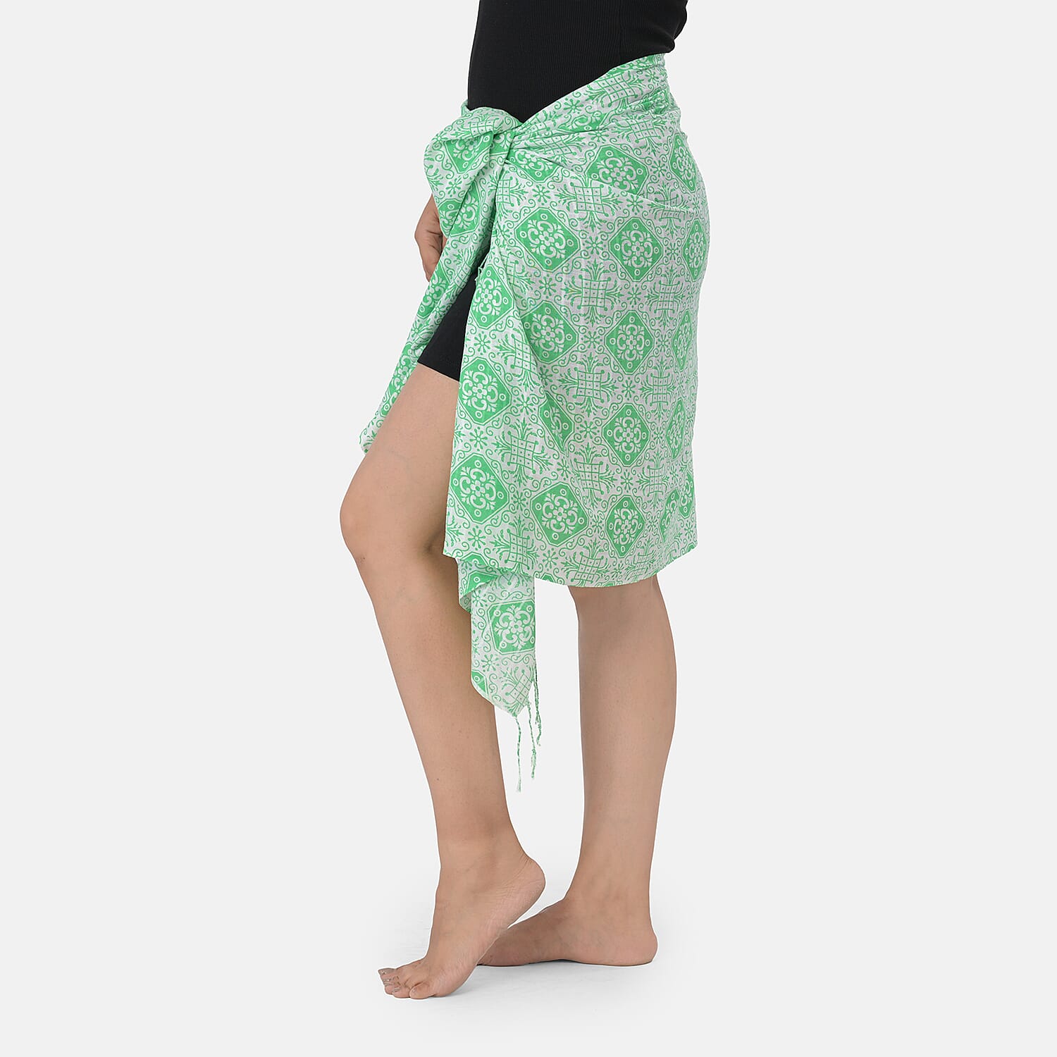 La Marey Womens Printed Viscose Sarong Beach Wrap (178 x 66cm) - Green
