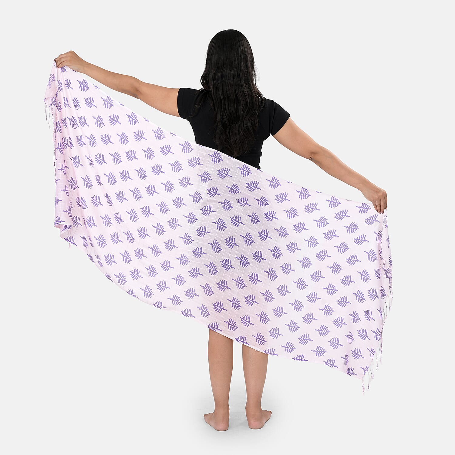 La Marey Printed Stole (Size 178x1 cm) - Pink