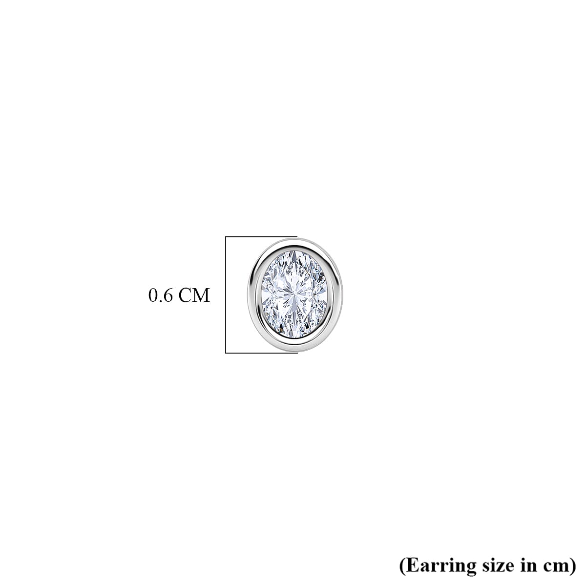 Luxuriant SI-GH Lab Grown Diamond Earring with Ball Screw Back in Rhodium Overlay Sterling Silver