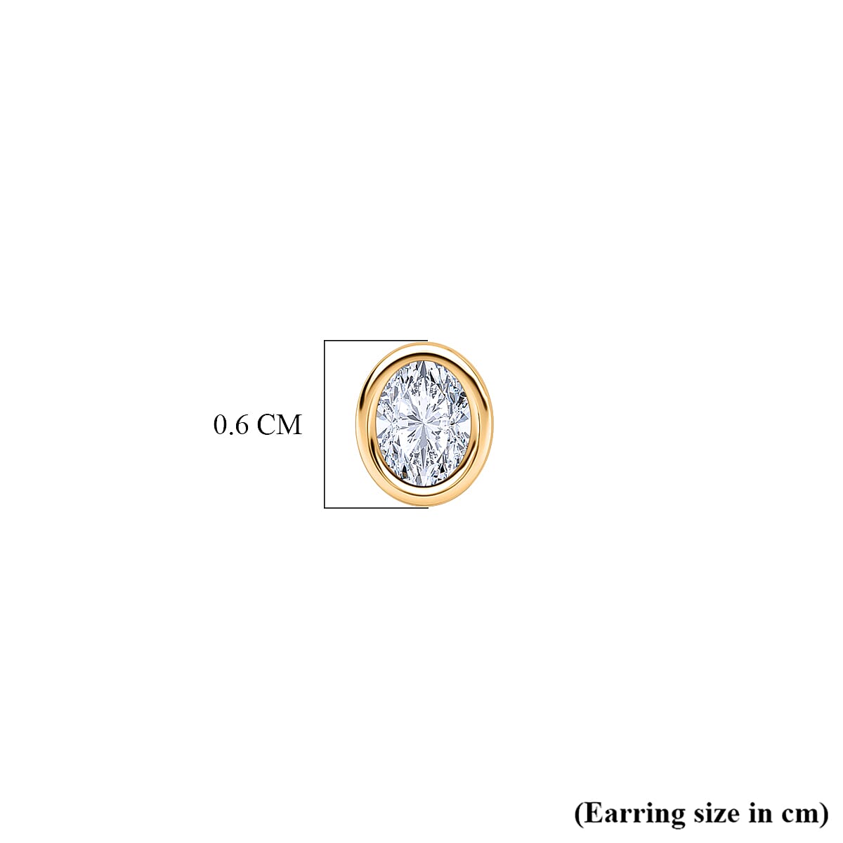 Luxuriant SI-GH Lab Grown Diamond Earring with Ball Screw Back in 18K Vermeil Yellow Gold Plated Sterling Silver