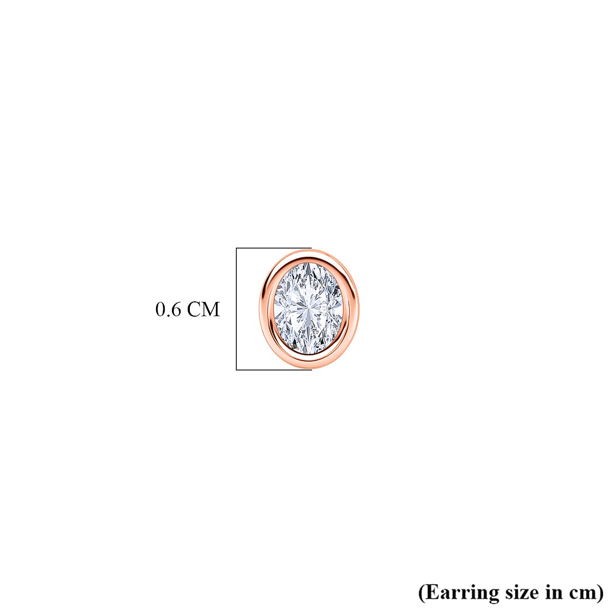 Luxuriant SI-GH Lab Grown Diamond Earring with Ball Screw Back in 18K Vermeil Rose Gold Plated Sterling Silver