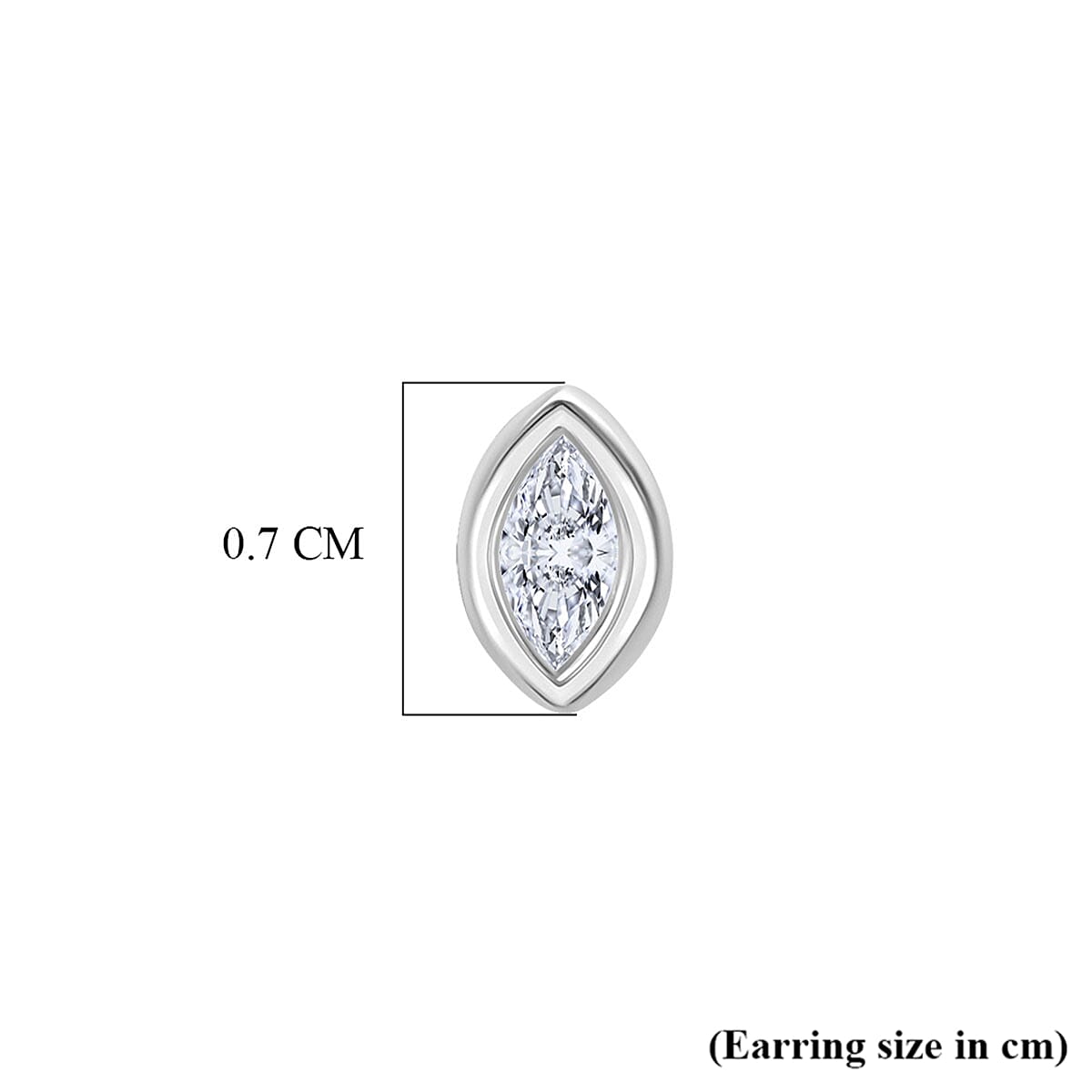 Luxuriant SI-GH Lab Grown Diamond Earring with Ball Screw Back in Rhodium Overlay Sterling Silver