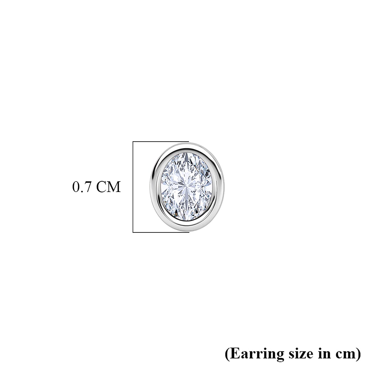 Luxuriant SI-GH Lab Grown Diamond Earring with Screw Back in Rhodium Overlay Sterling Silver