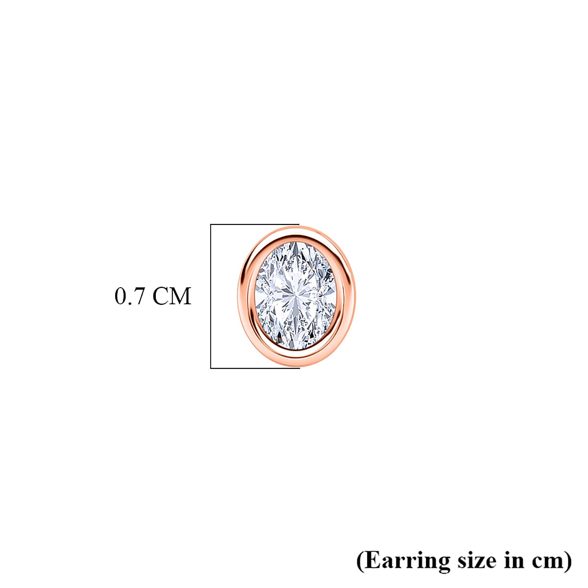 Luxuriant SI-GH Lab Grown Diamond Earring with Screw Back in 18K Vermeil Rose Gold Plated Sterling Silver