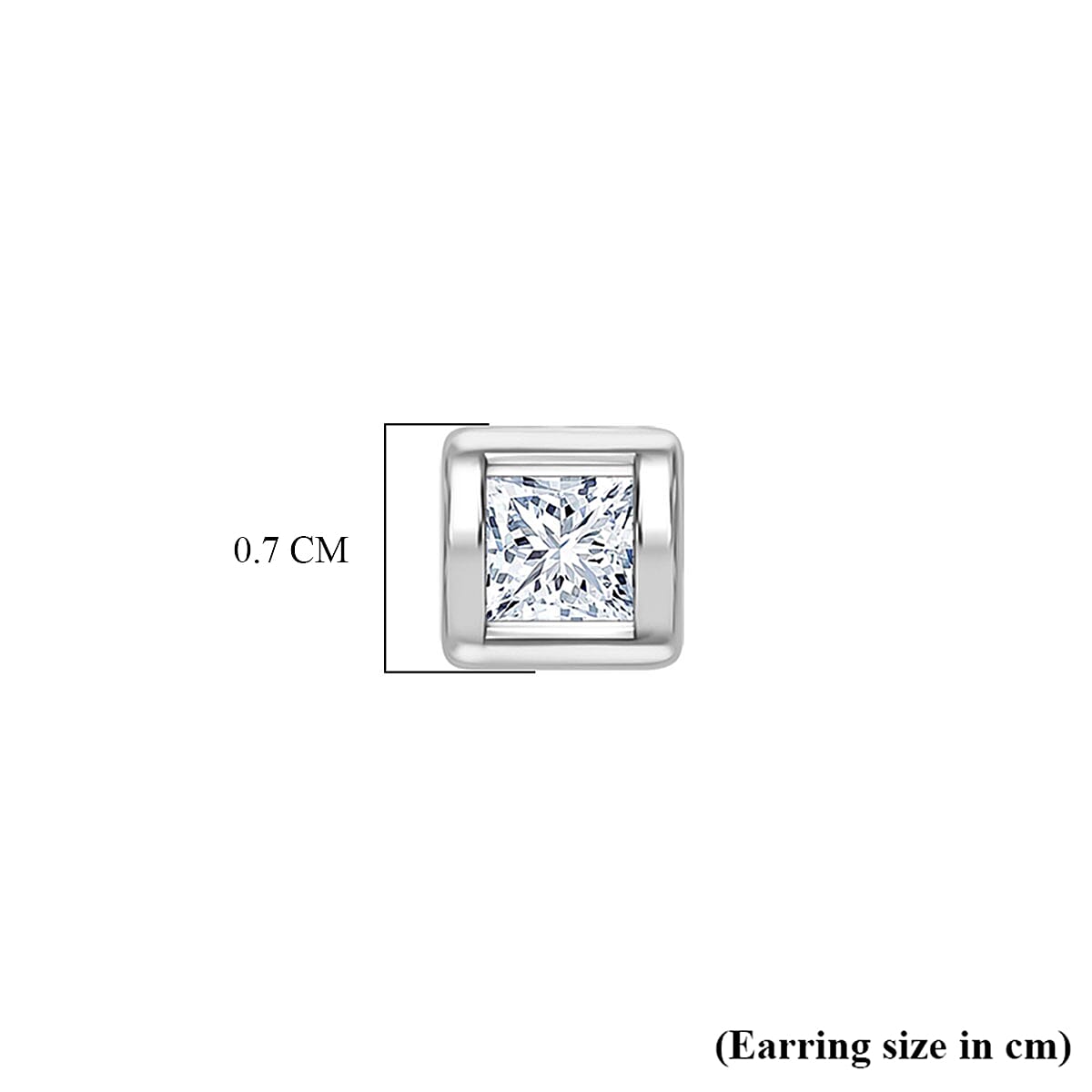 Luxuriant SI-GH Lab Grown Diamond Earring with Screw Back in Rhodium Overlay Sterling Silver