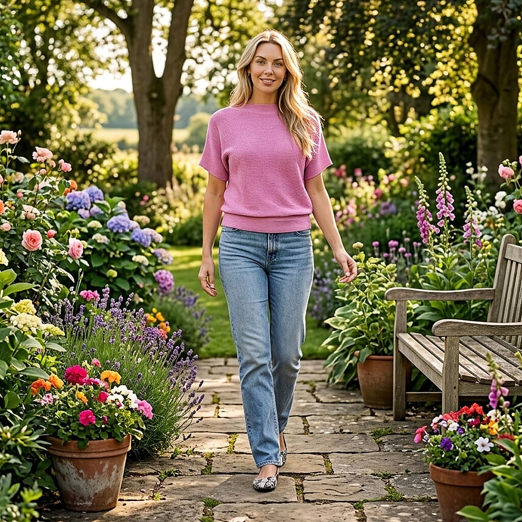 Styledby One-Size Casual Short Sleeve Jumper - Rose Red