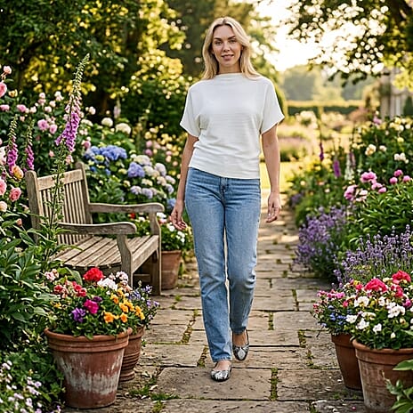 Styledby One-Size Casual Short Sleeve Jumper - White