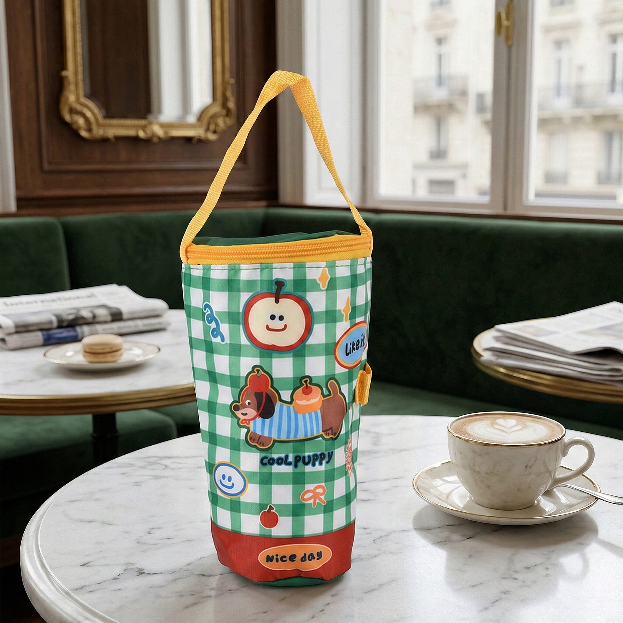 Crossbody Bag (Size - One Size) - Dark Green & White