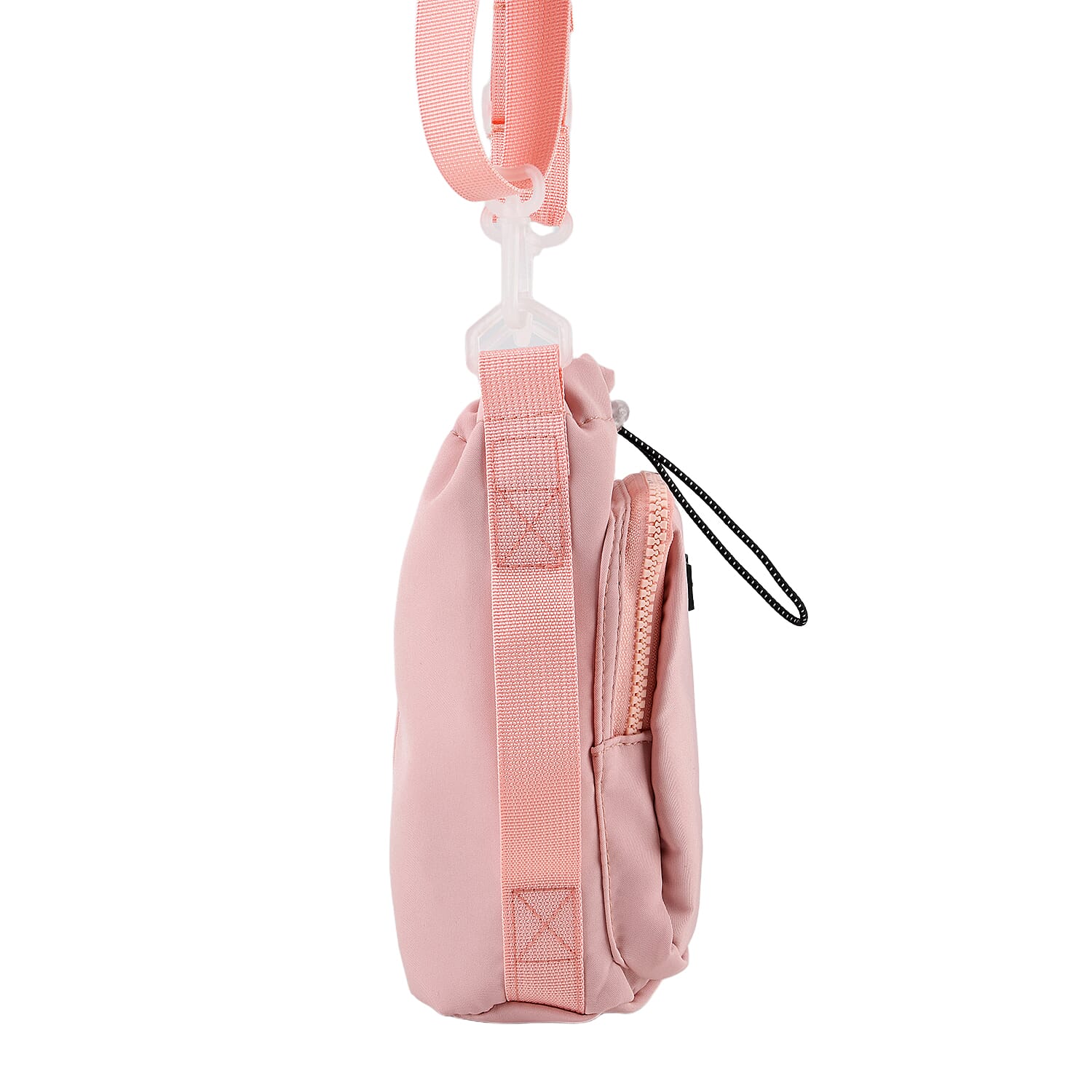 Insulated Style Coffee-Water Bottle Carrier with Wide Crossbody Strap - Pink
