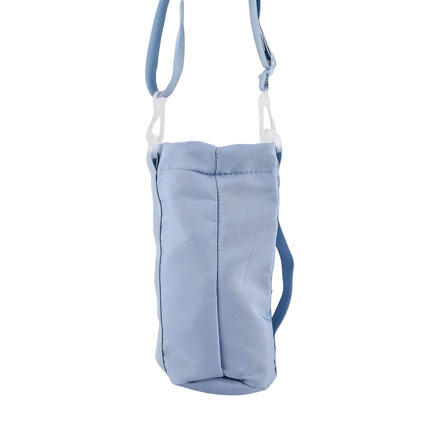 Insulated Style Coffee-Water Bottle Carrier with Wide Crossbody Strap - Blue