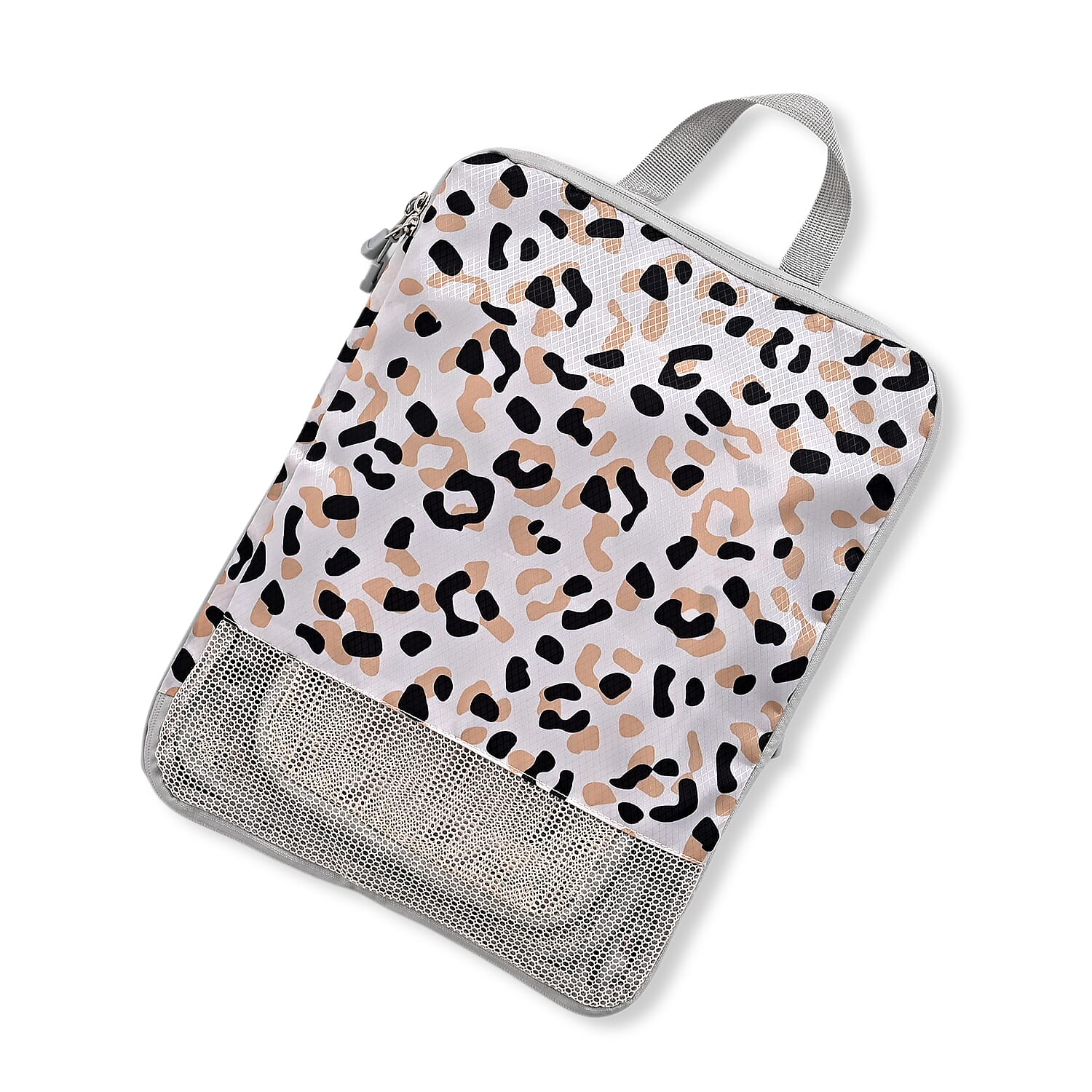 4-Piece Leopard Print Clothing Storage Set - White
