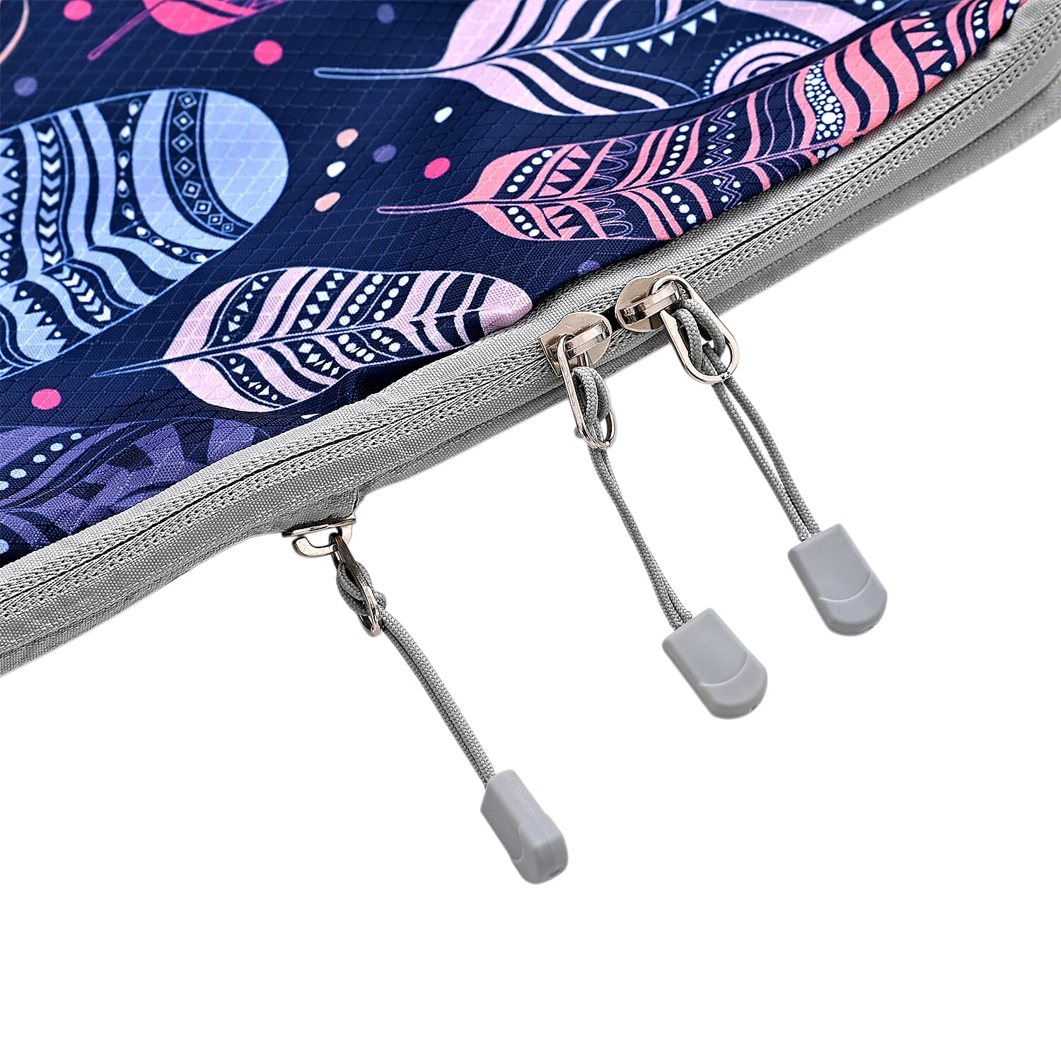 4-Piece Feather Print Clothing Storage Set - Navy