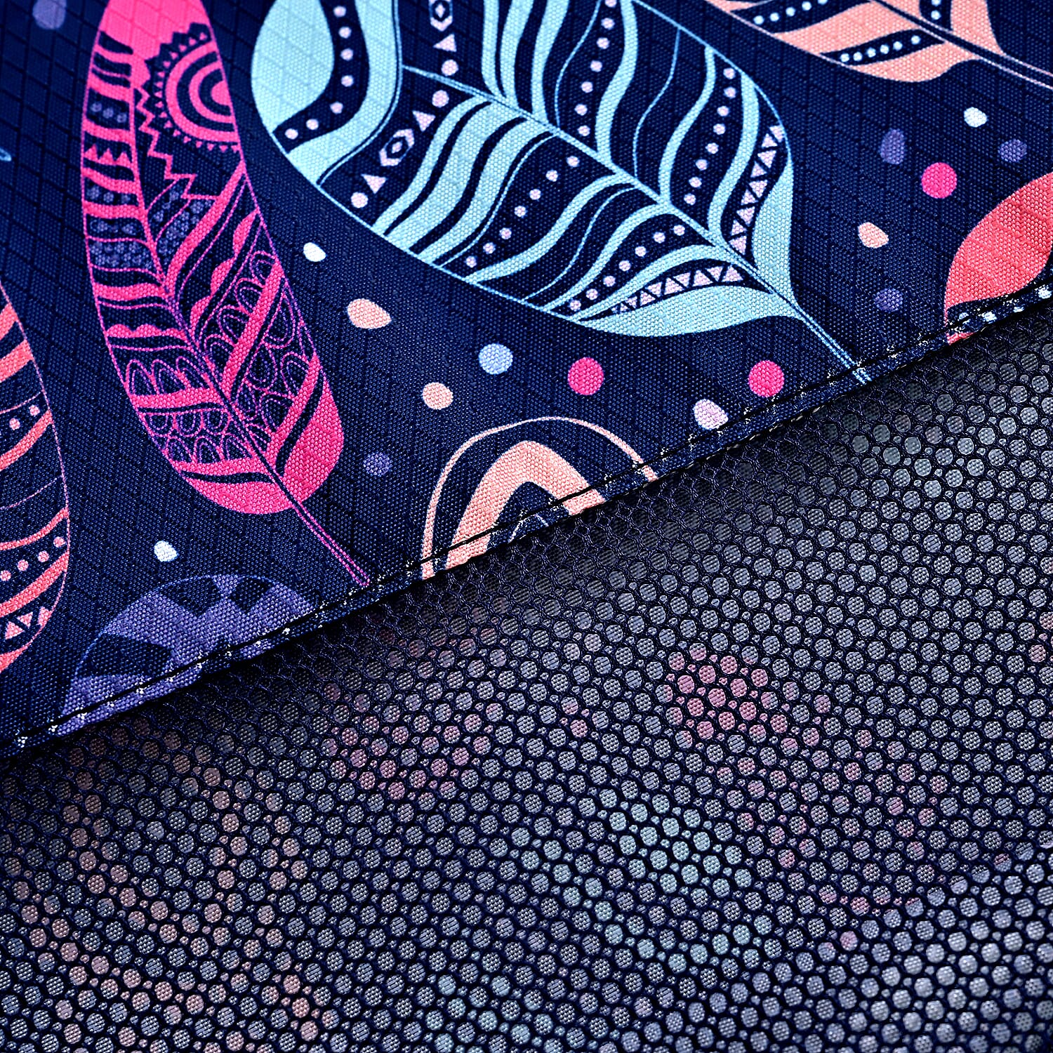 4-Piece Feather Print Clothing Storage Set - Navy