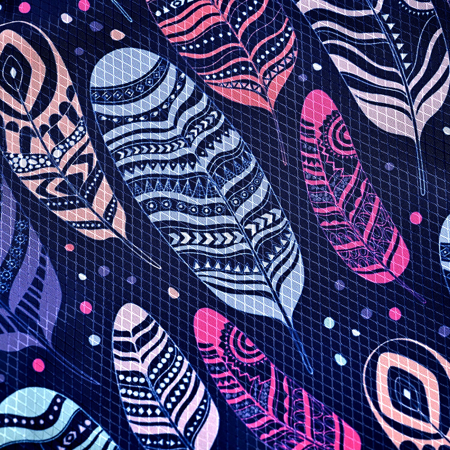 4-Piece Feather Print Clothing Storage Set - Navy