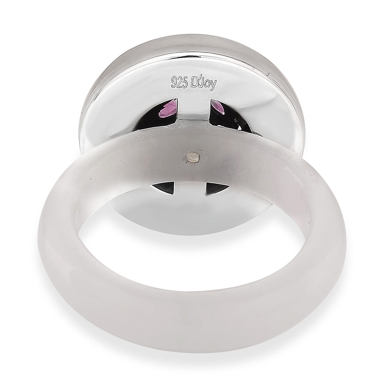 D'Joy Rhodolite Garnet, Dyed White Jade Fancy Ring Sterling Silver  15.830  Ct.