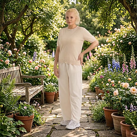 La Marey Summer Knit Short Sleeve Top (Size S, Fit 8 To 10) - Yellow