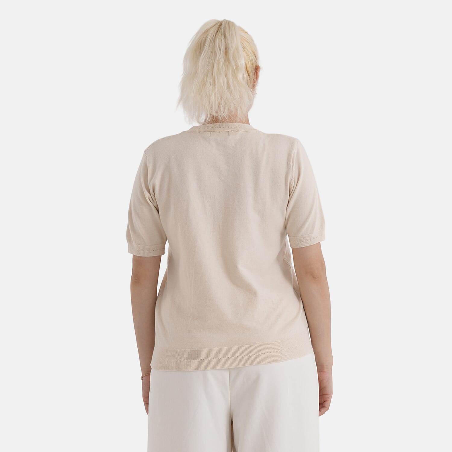 La Marey Summer Knit Short Sleeve Top