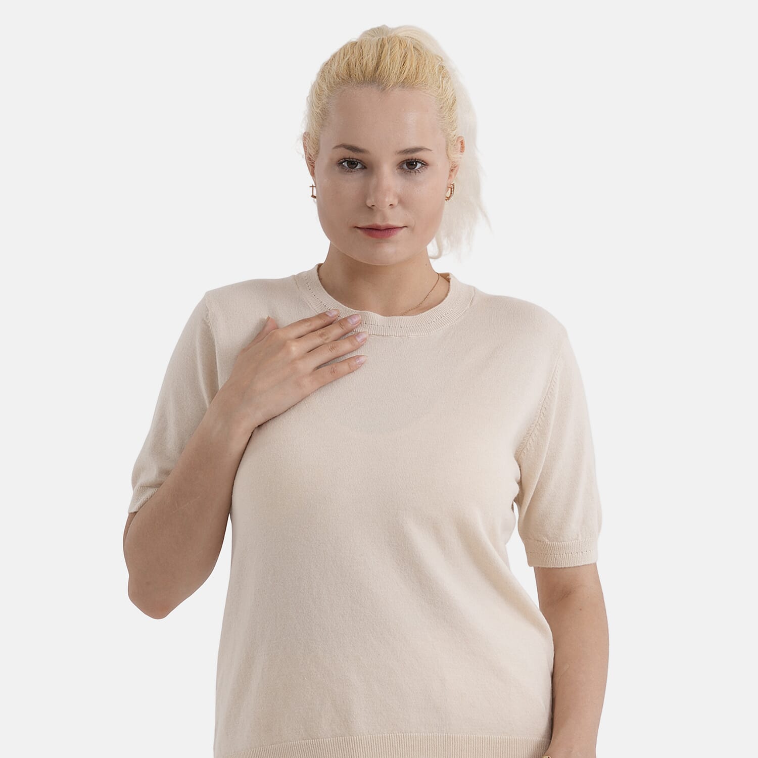 La Marey Summer Knit Short Sleeve Top