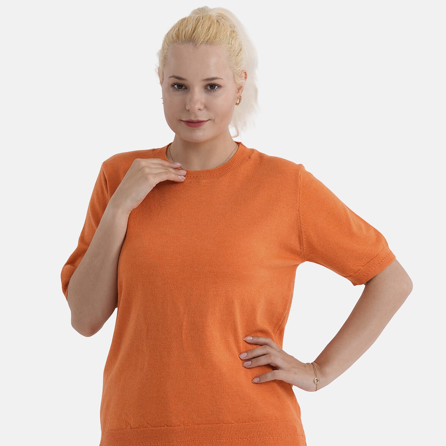 La Marey Summer Knit Short Sleeve Top