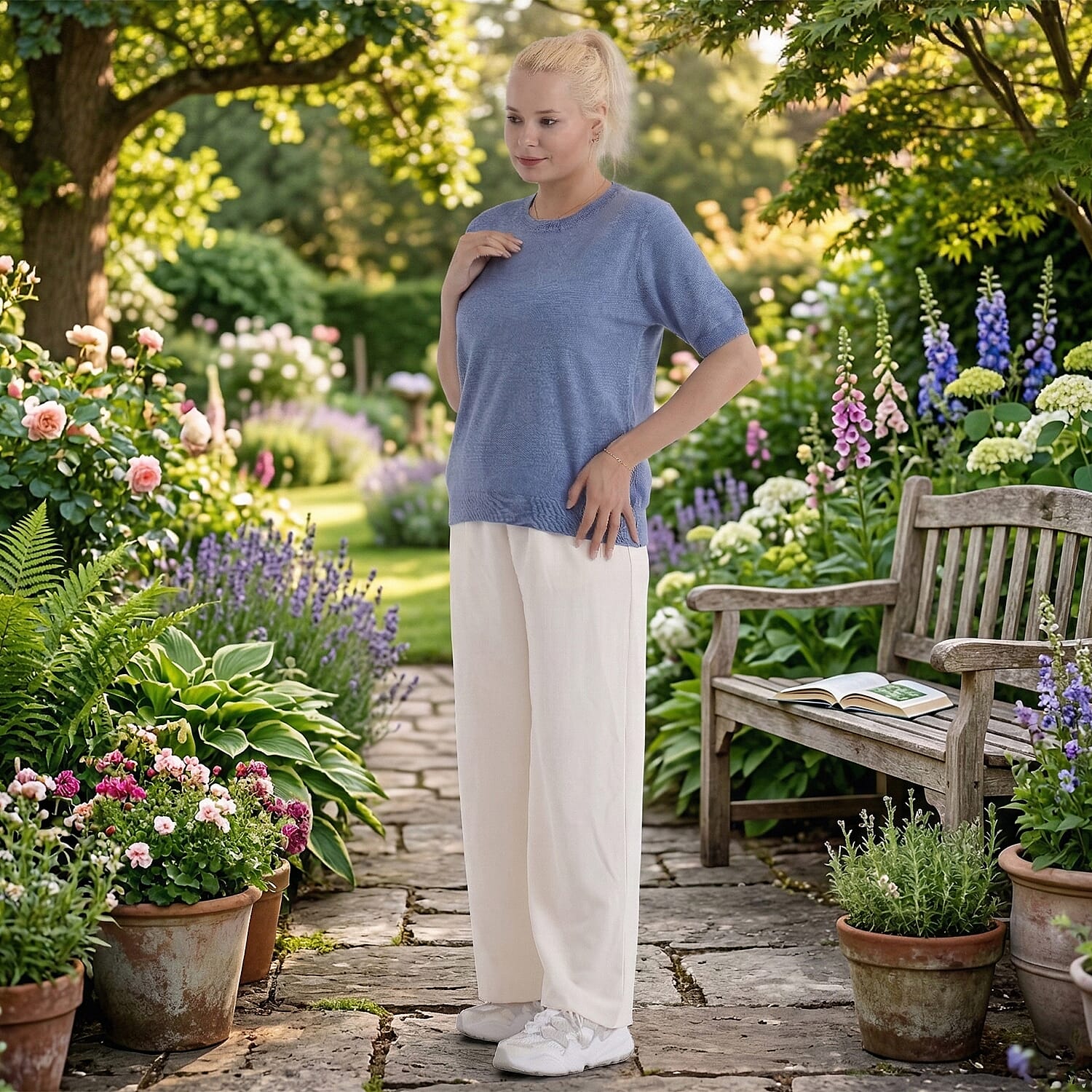 La Marey Summer Knit Short Sleeve Top