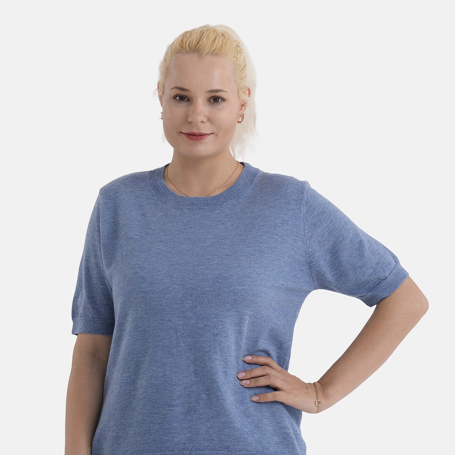 La Marey Summer Knit Short Sleeve Top