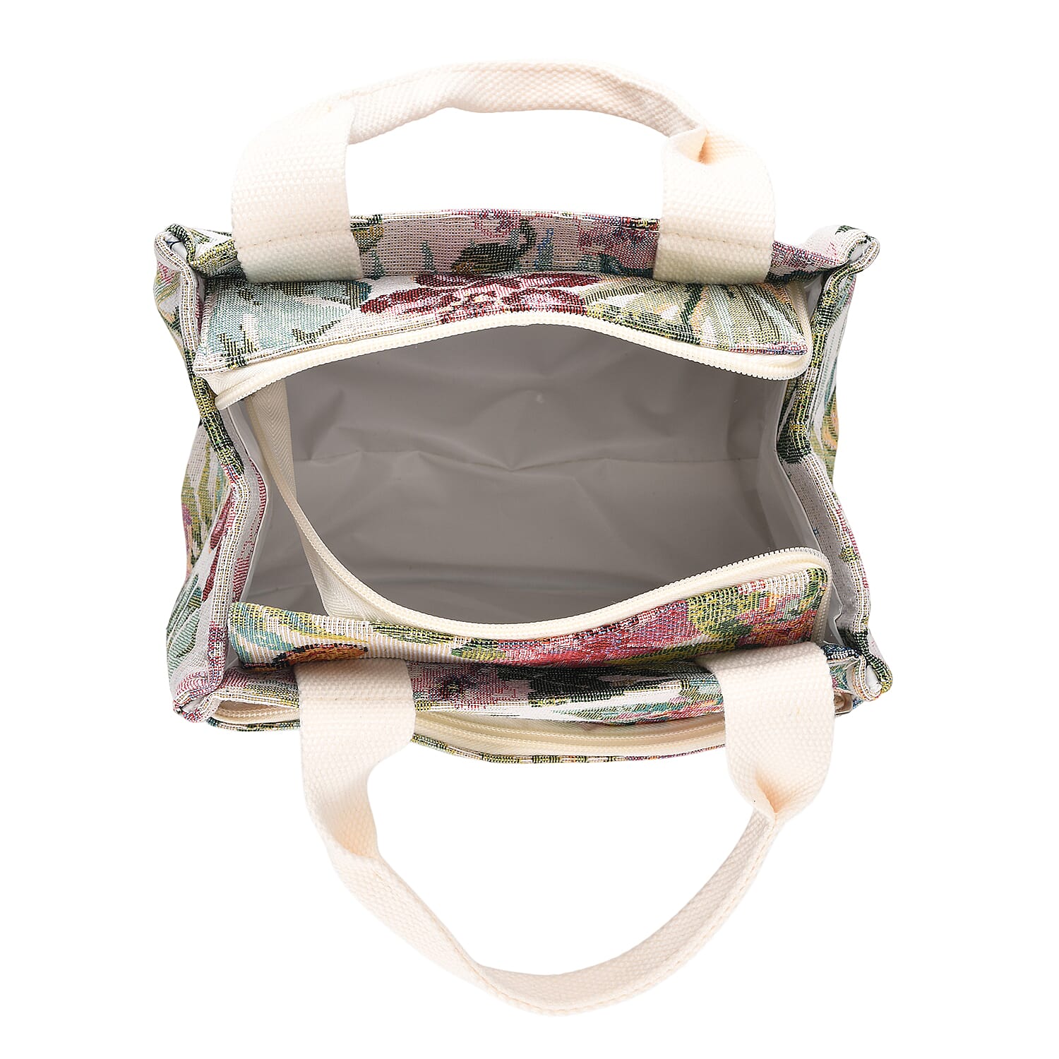 Set of 2 Tropical Print Insulated Lunch Tote Bags - Multicolour