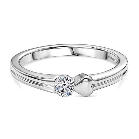 Luxuriant SI-G-H Lab Grown Diamond Band Ring in Rhodium Overlay Sterling Silver