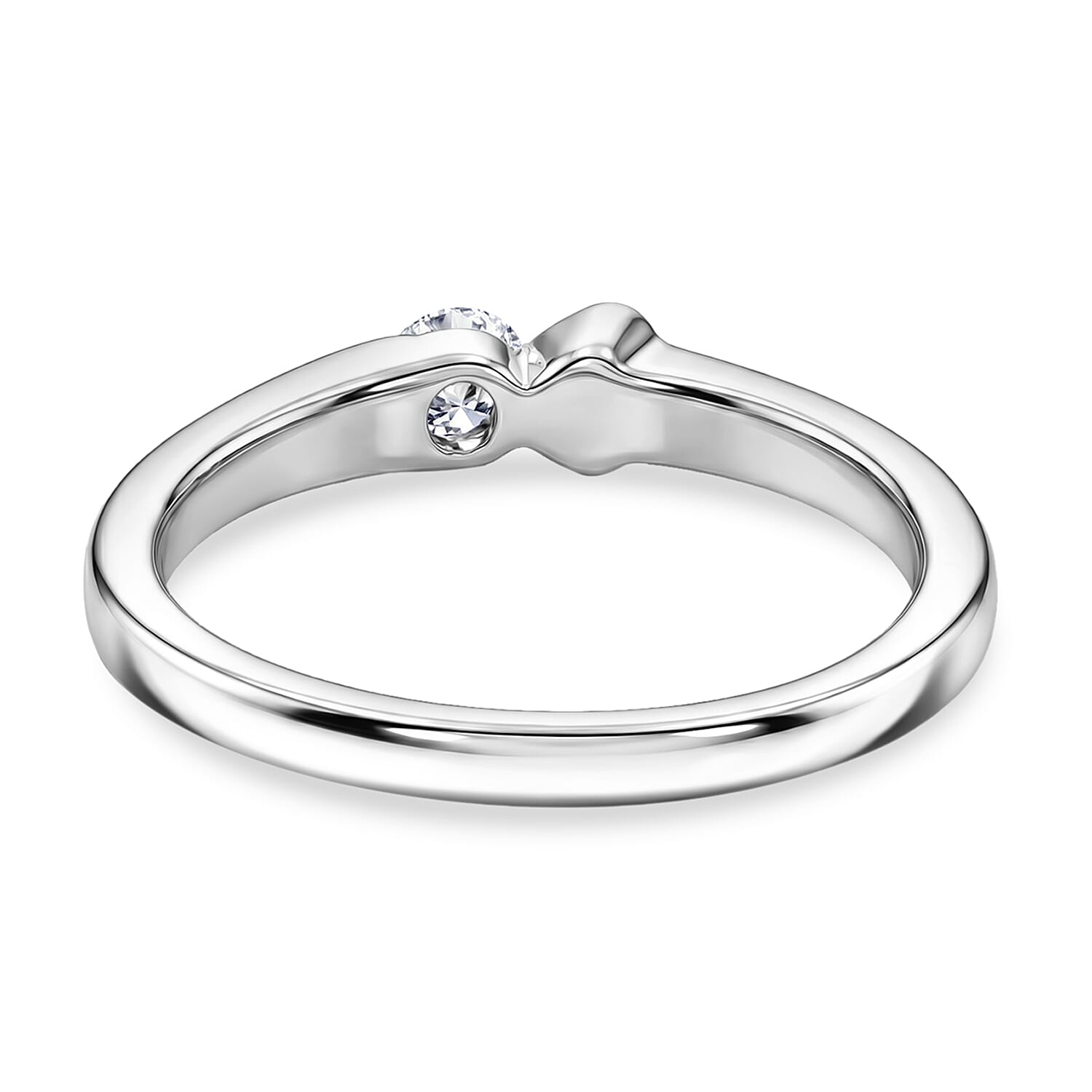 Luxuriant SI-G-H Lab Grown Diamond Band Ring in Rhodium Overlay Sterling Silver