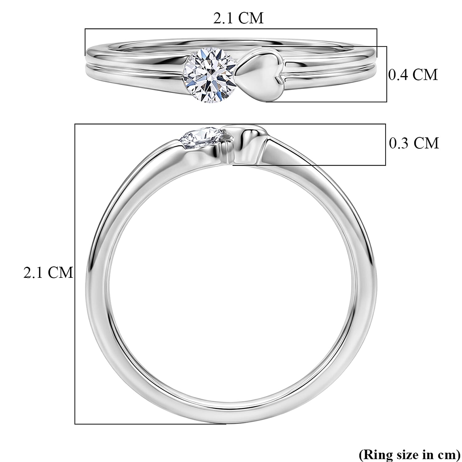 Luxuriant SI-G-H Lab Grown Diamond Band Ring in Rhodium Overlay Sterling Silver