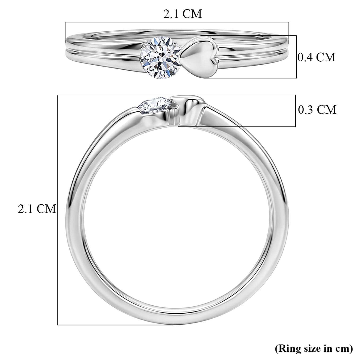 Luxuriant SI-G-H Lab Grown Diamond Band Ring in Rhodium Overlay Sterling Silver