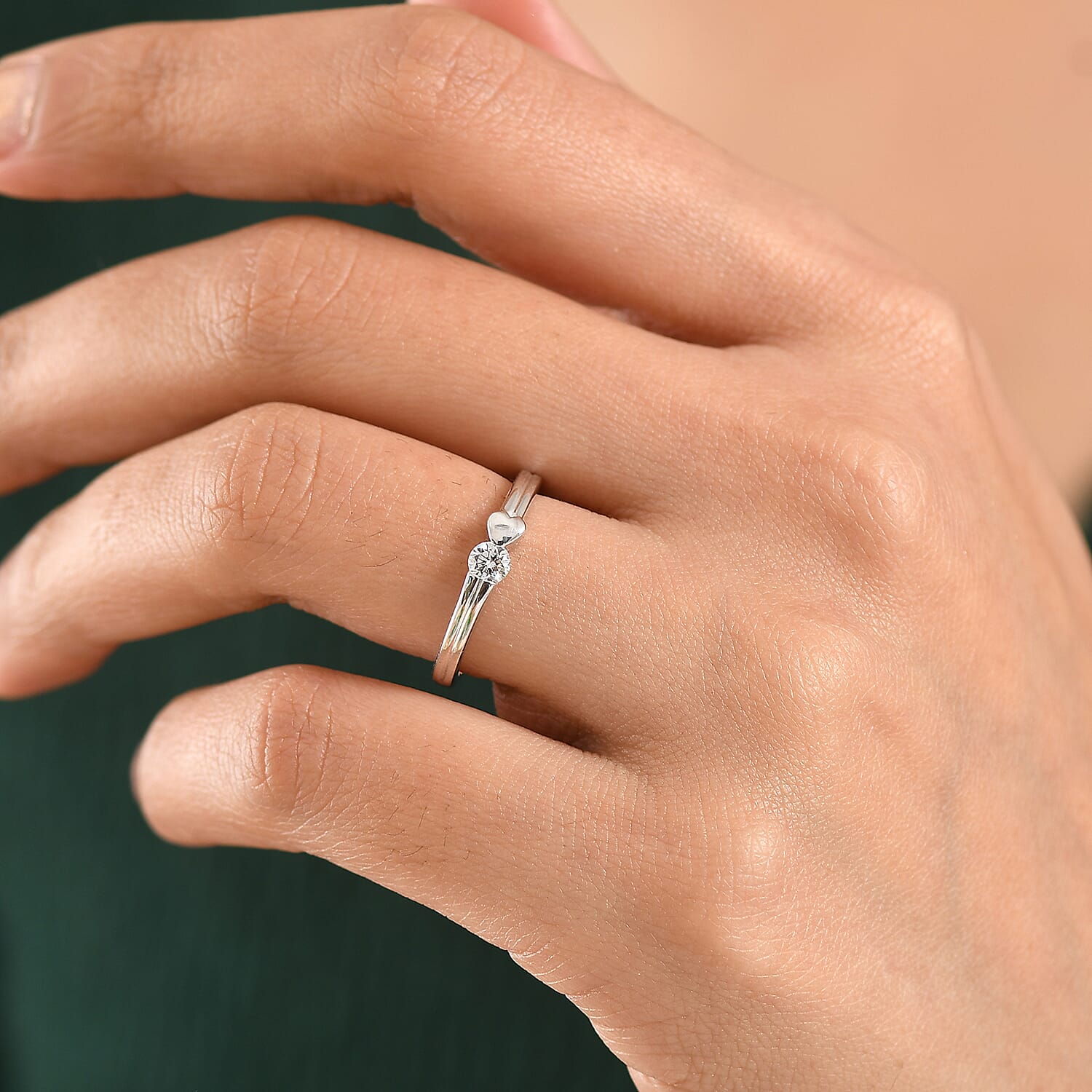 Luxuriant SI-G-H Lab Grown Diamond Band Ring in Rhodium Overlay Sterling Silver