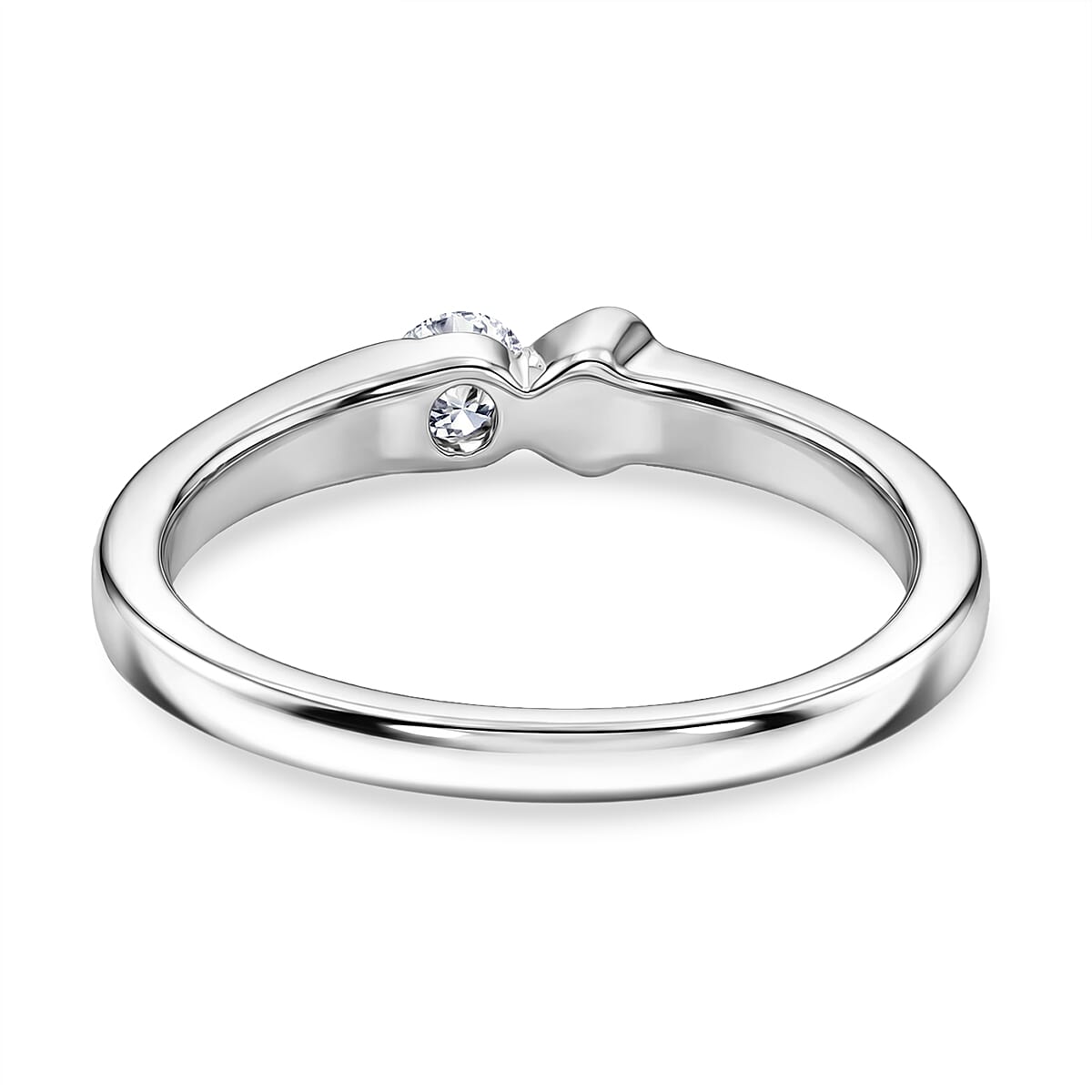 Luxuriant SI-G-H Lab Grown Diamond Band Ring in Rhodium Overlay Sterling Silver