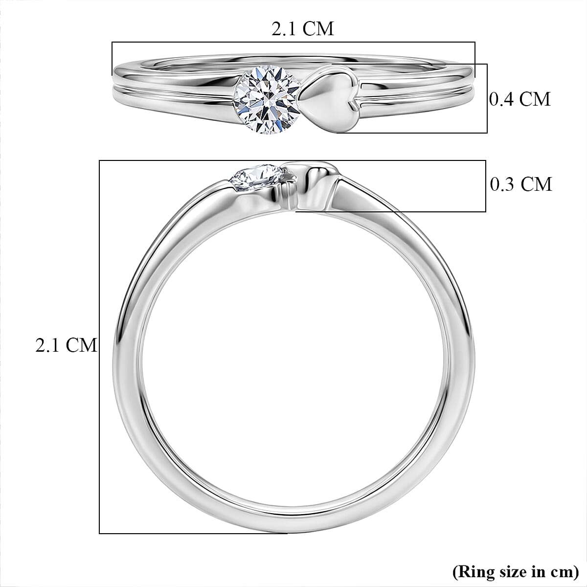 Luxuriant SI-G-H Lab Grown Diamond Band Ring in Rhodium Overlay Sterling Silver