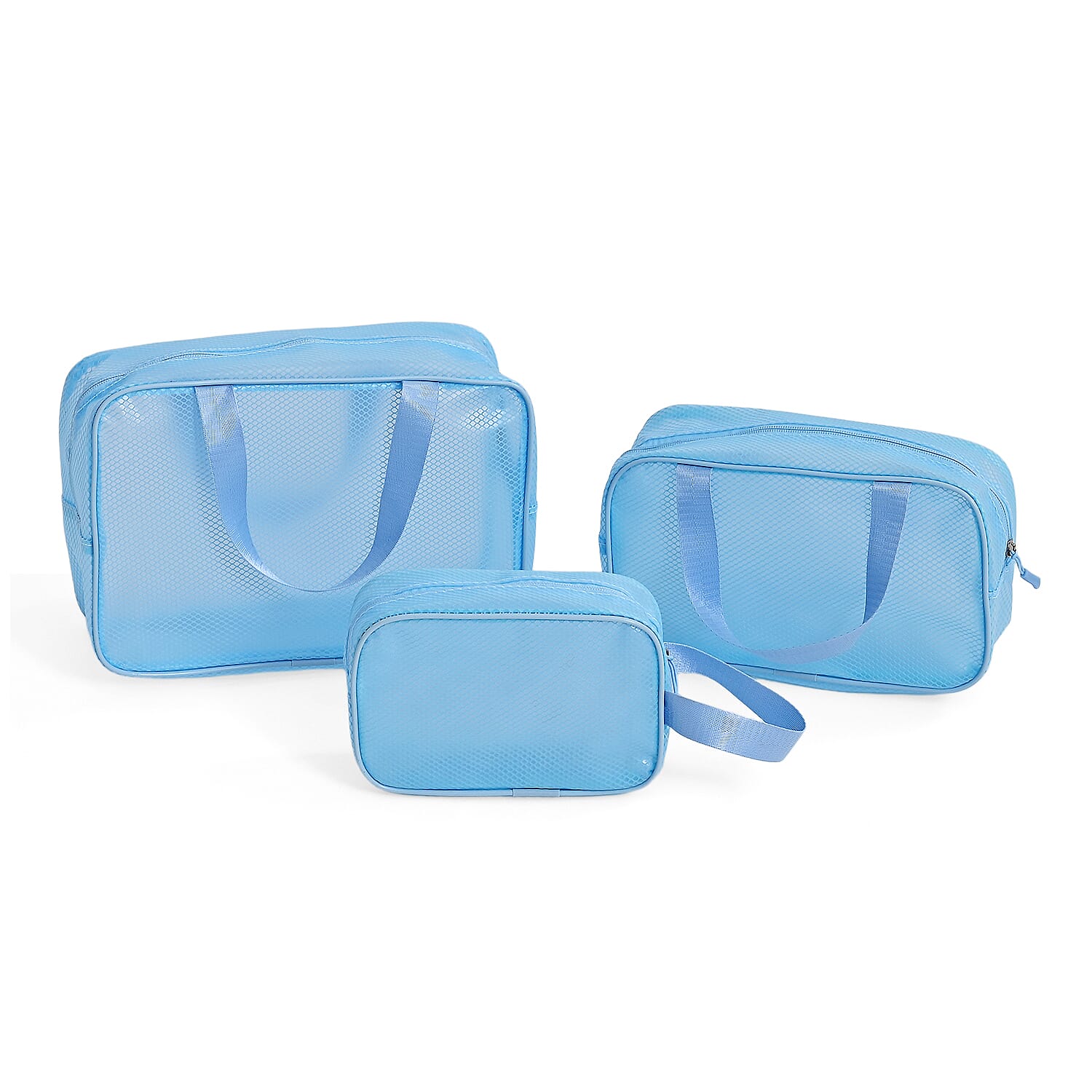 Set of 3 Cosmetic Storage Bags - Blue