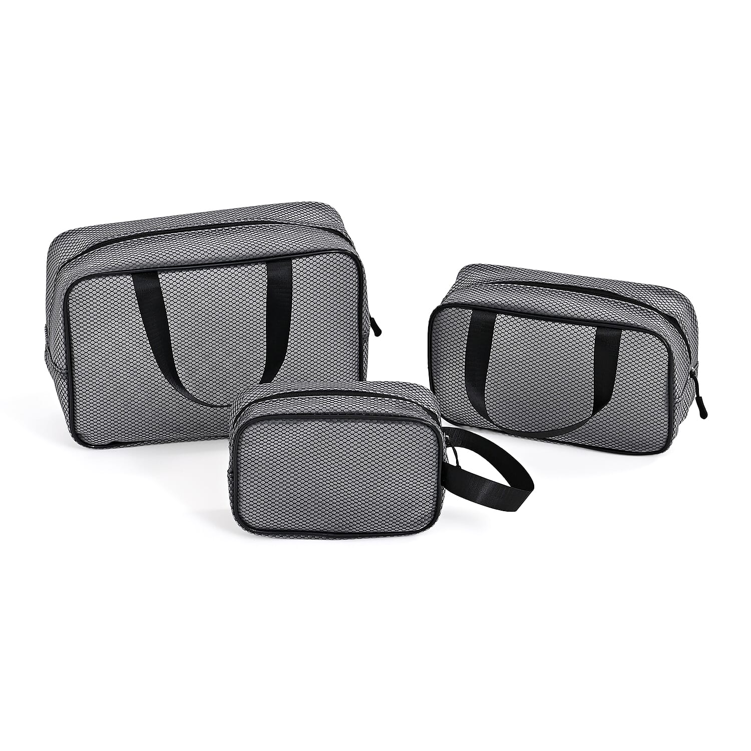 Set of 3 Cosmetic Storage Bags - Black