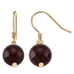 D'Joy Amber Beads Earring with Hook in Yellow Gold Plated Sterling Silver 5.00 Ct.