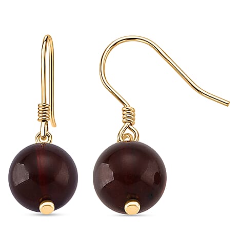 D'Joy Amber Beads Earring with Hook in Yellow Gold Plated Sterling Silver 5.00 Ct.