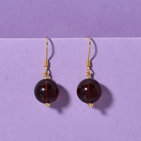 D'Joy Amber Beads Earring with Hook in Yellow Gold Plated Sterling Silver 5.00 Ct.