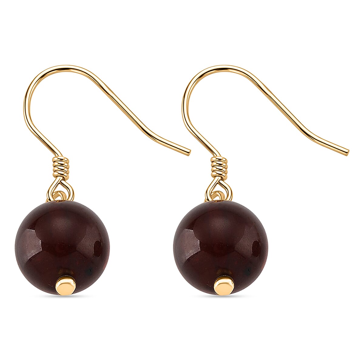D'Joy Amber Beads Earring with Hook in Yellow Gold Plated Sterling Silver 5.00 Ct.