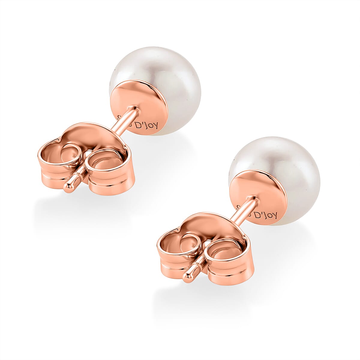 Pick Of the Show-  Akoya Pearl Earring with Push Back in Rose Gold Plated Sterling Silver