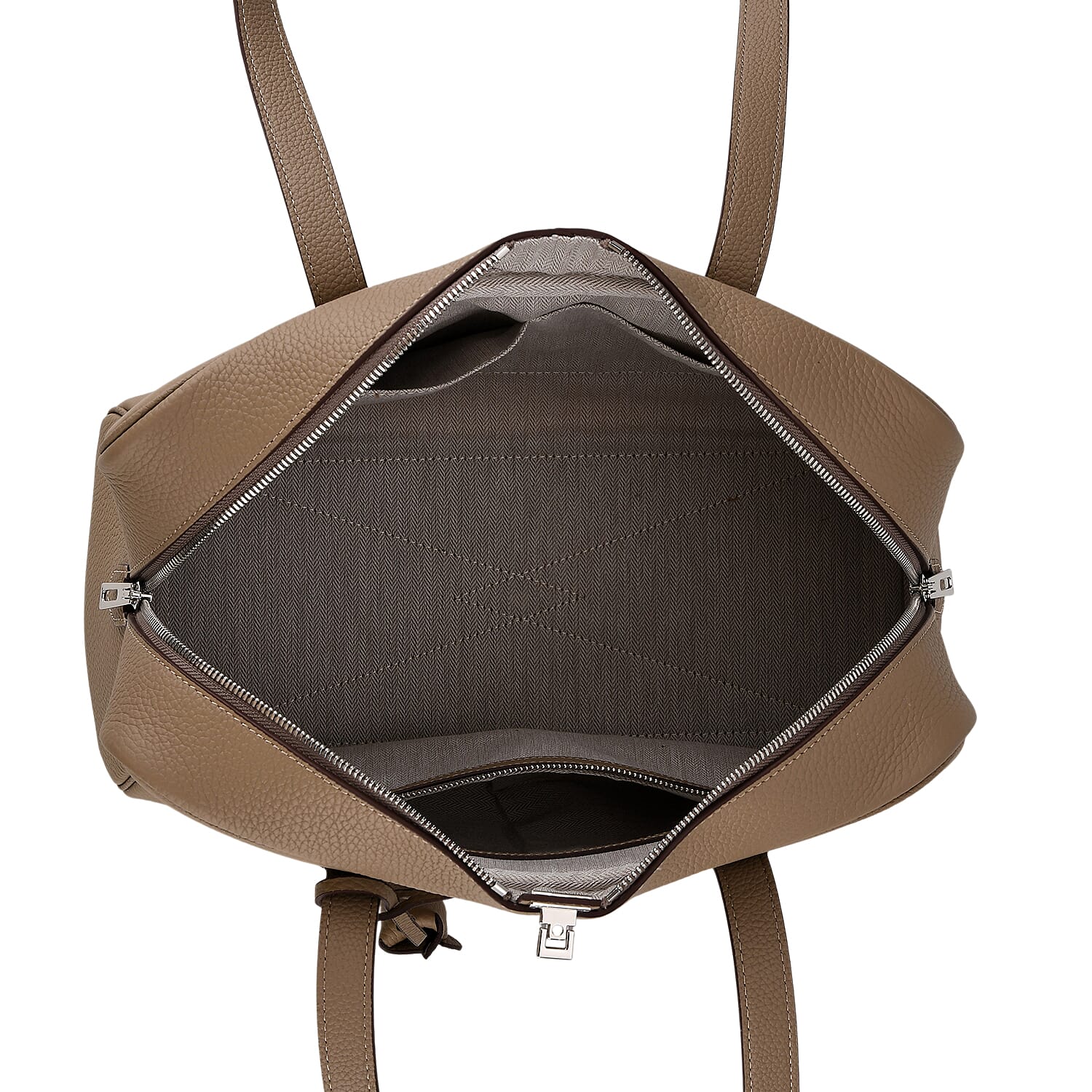 Leather Patterned Tote Bag (Size 35x17x22 cm) - Grey