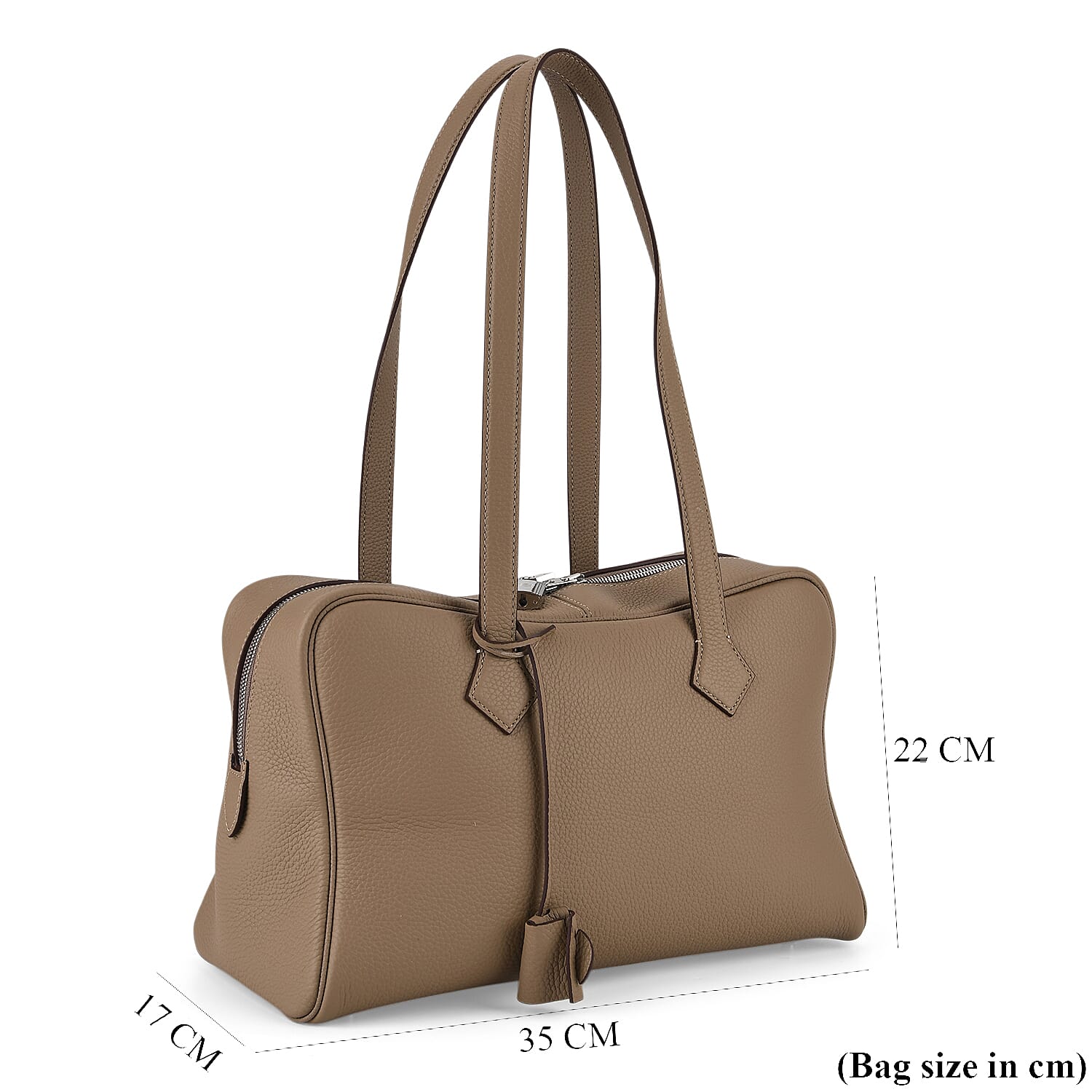Leather Patterned Tote Bag (Size 35x17x22 cm) - Grey
