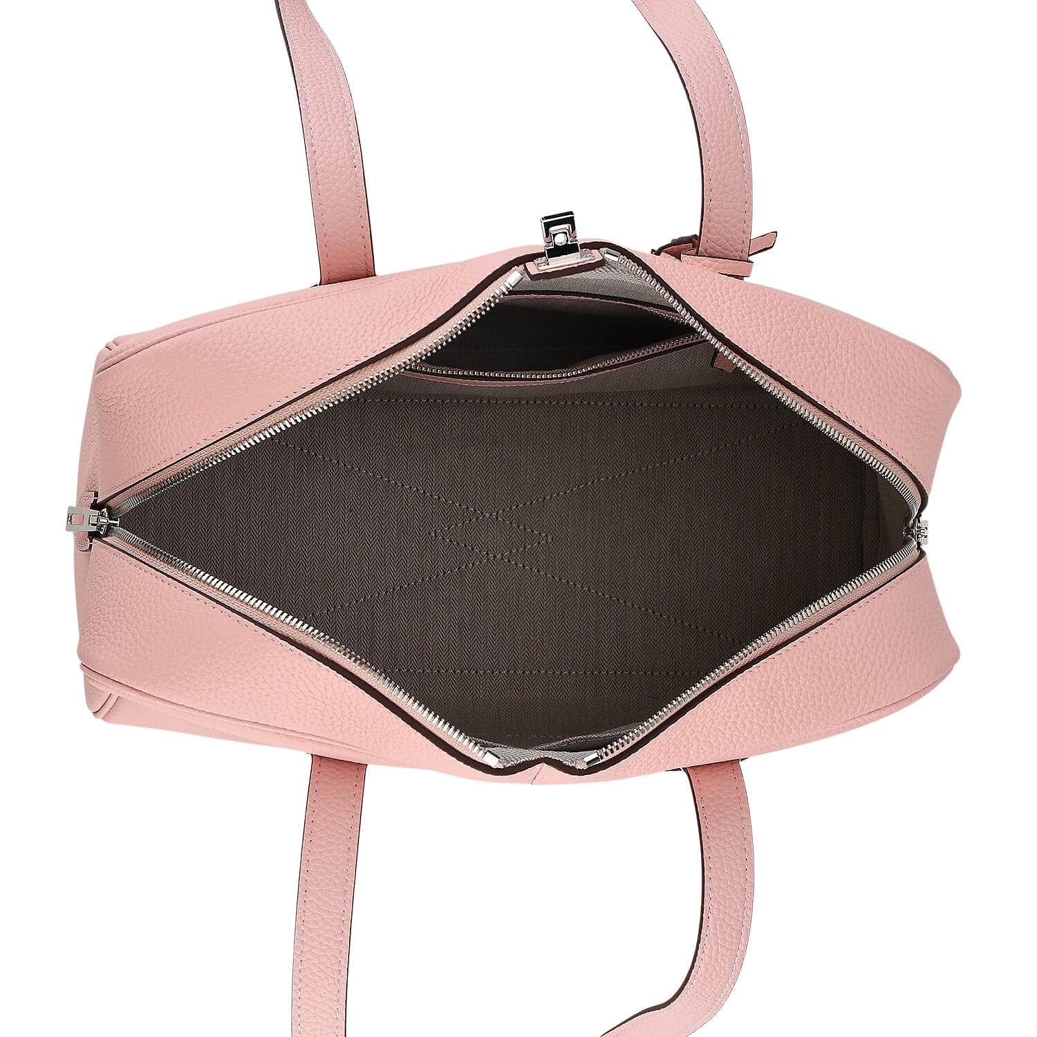 Leather Patterned Tote Bag (Size 35x17x22 cm) - Pink