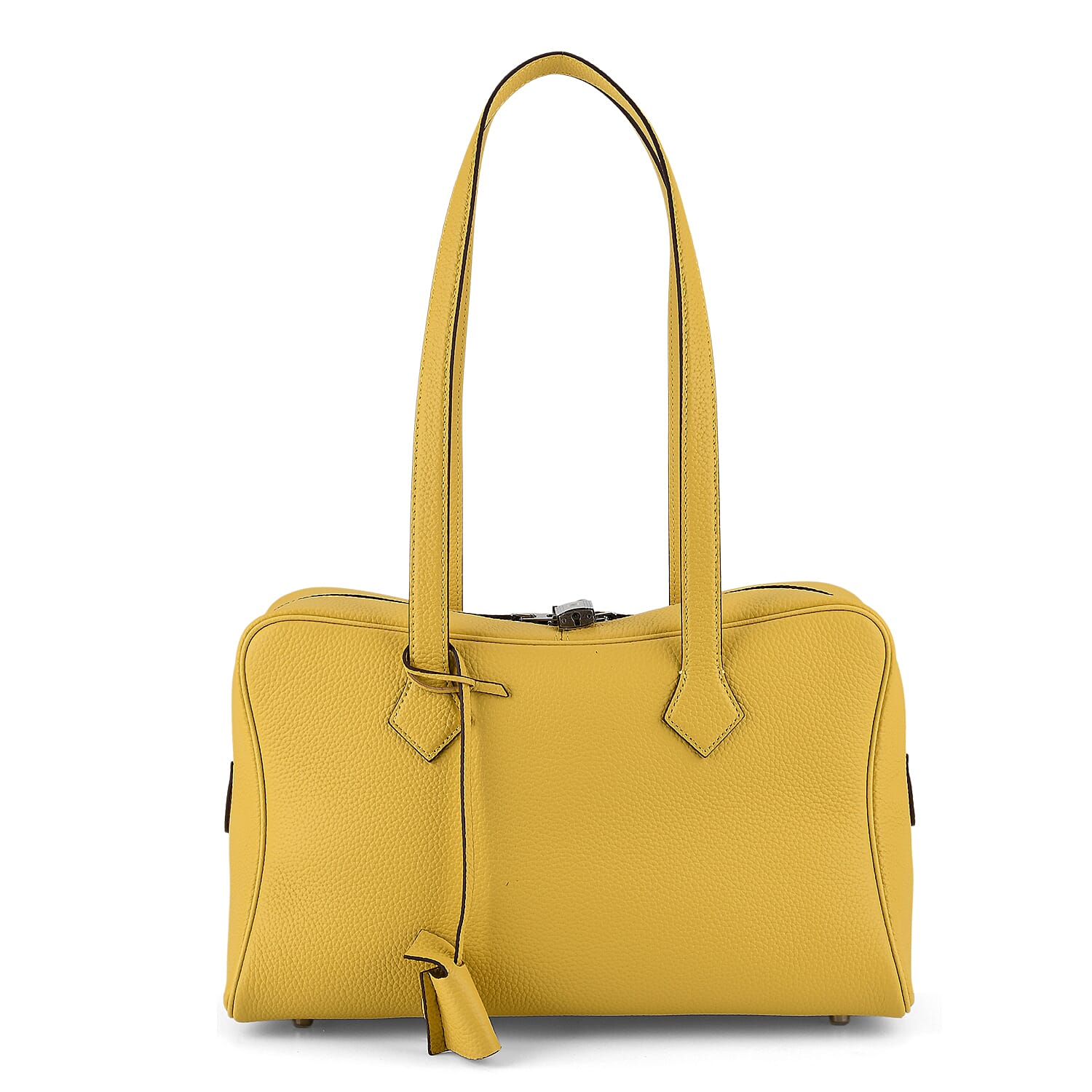Leather Patterned Tote Bag (Size 35x17x22 cm) - Yellow