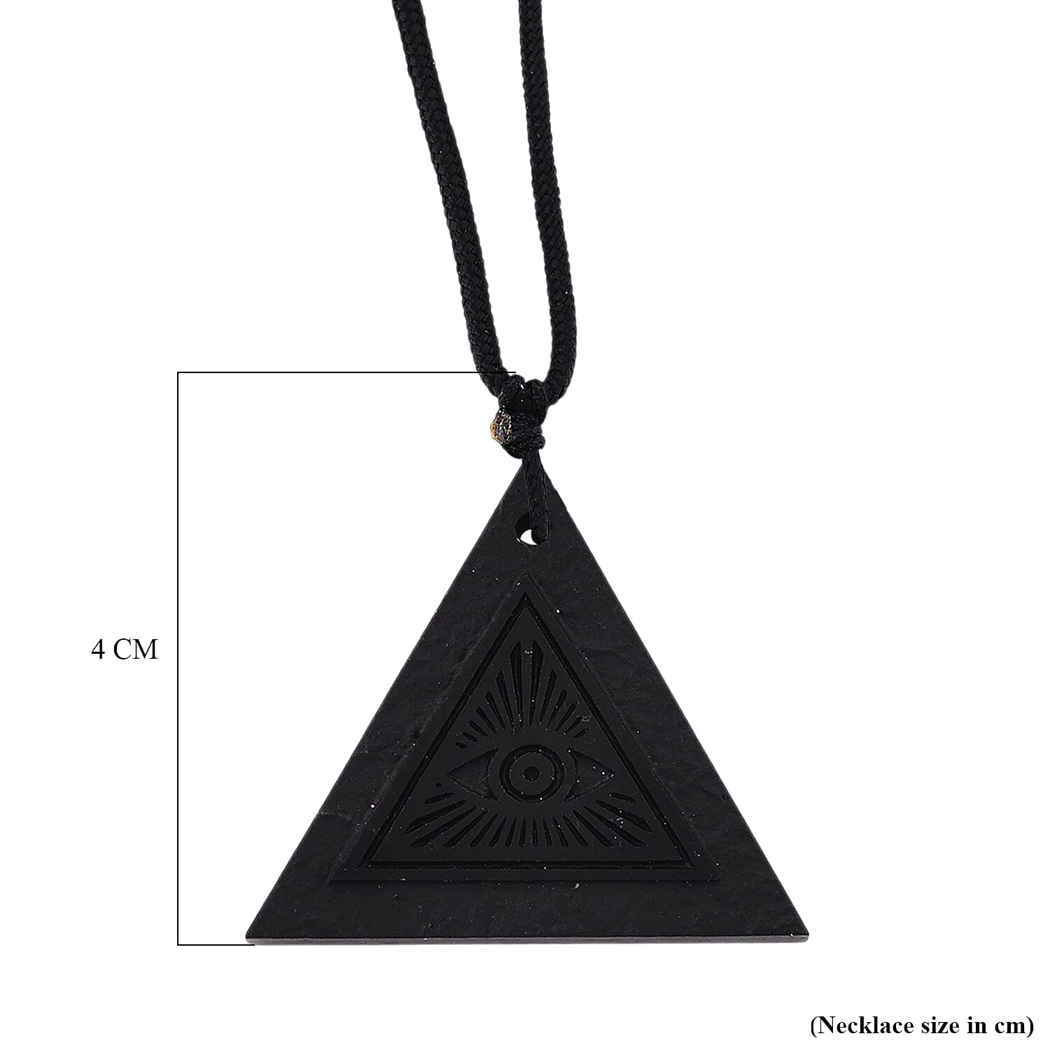 Natural Shungite Carving Cut triangular Adjustable Necklace (size -28) 40.00 Ct.