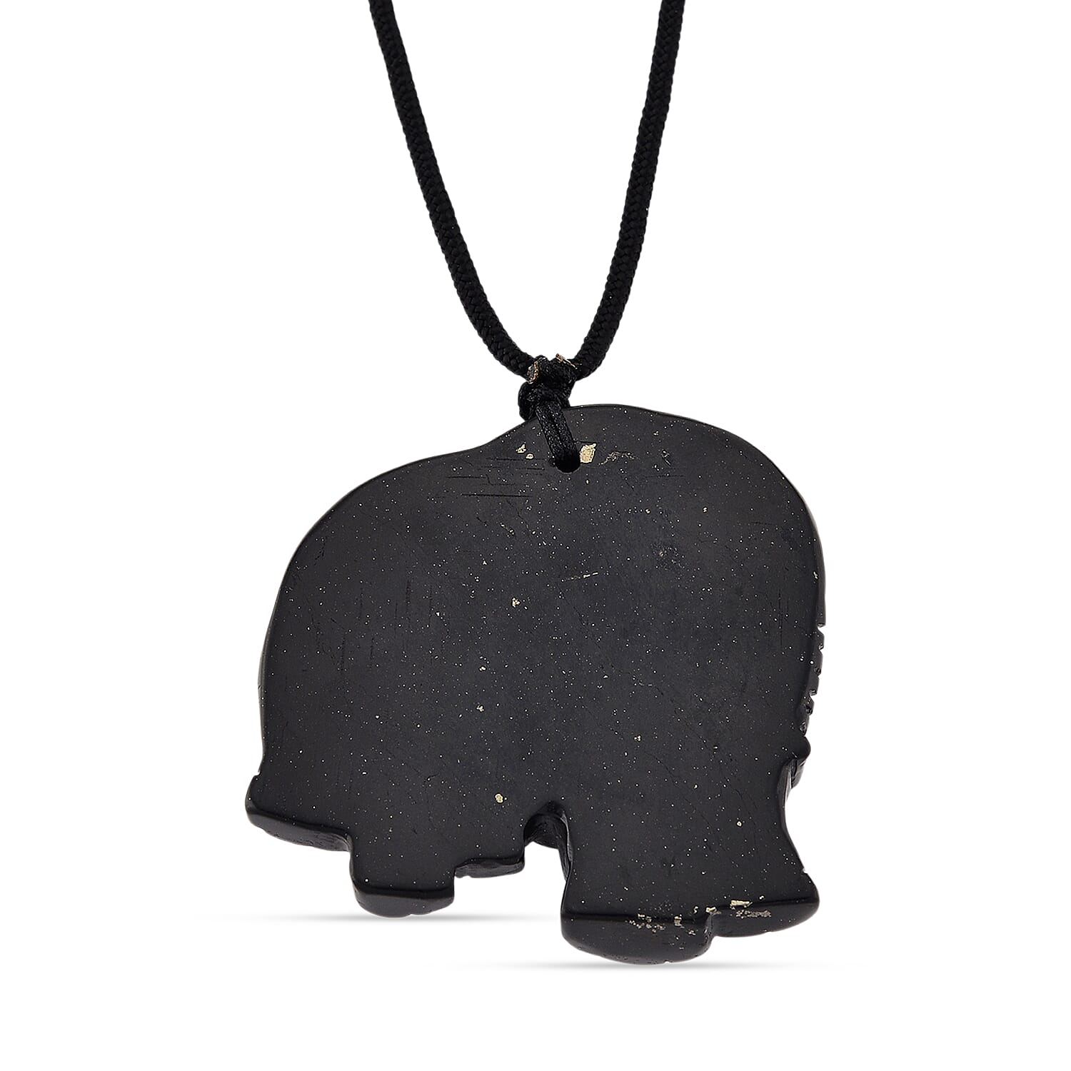 Natural Shungite Adjustable Elephant Necklace (Size-28) 170.00 Ct.