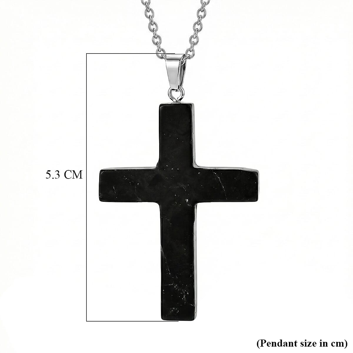 Natural Shungite Cross Necklace (Size - 20) 35.00 Ct.